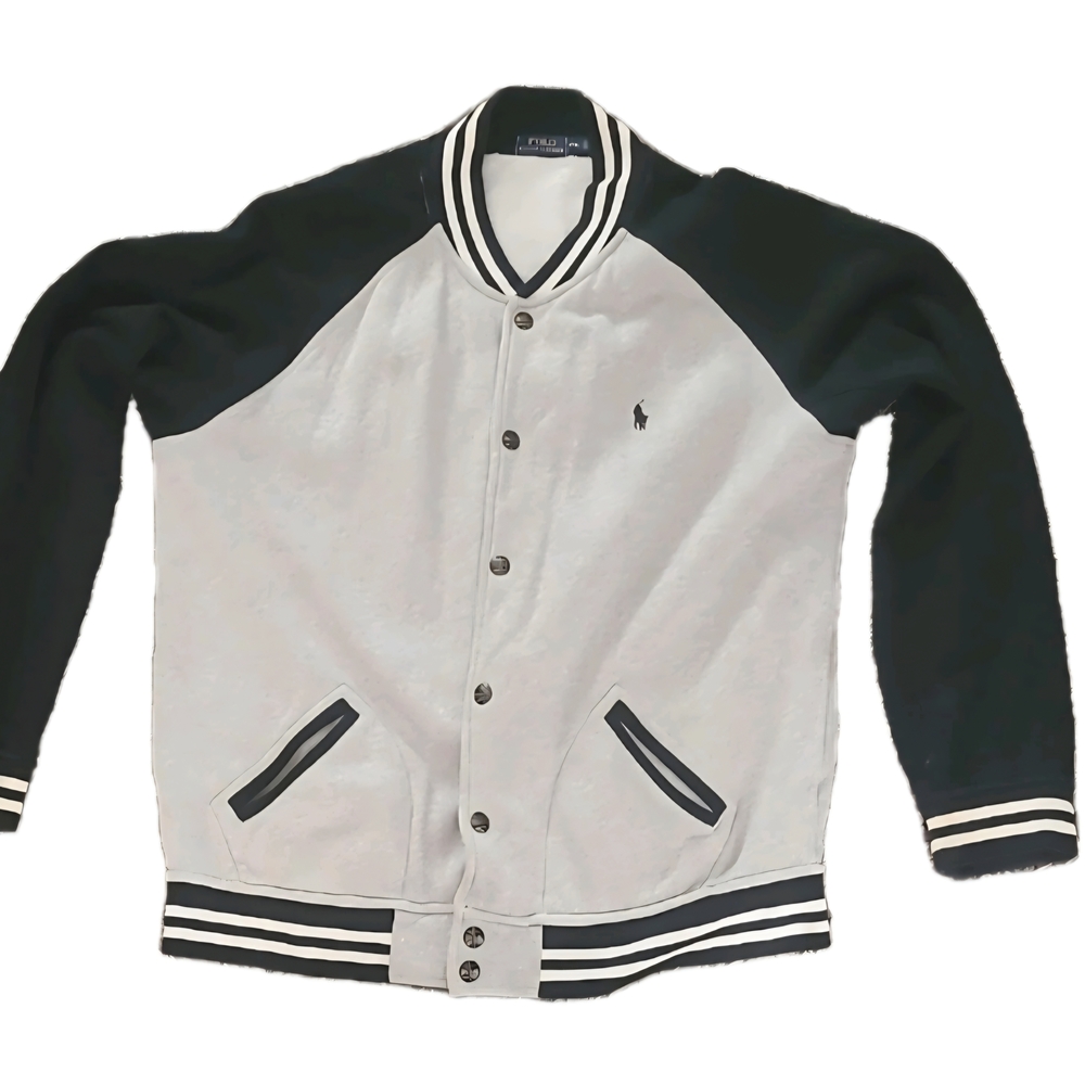 Polo by Ralph Lauren Men's Black and Gray Varsity Jacket XXL - Picture 2 of 6